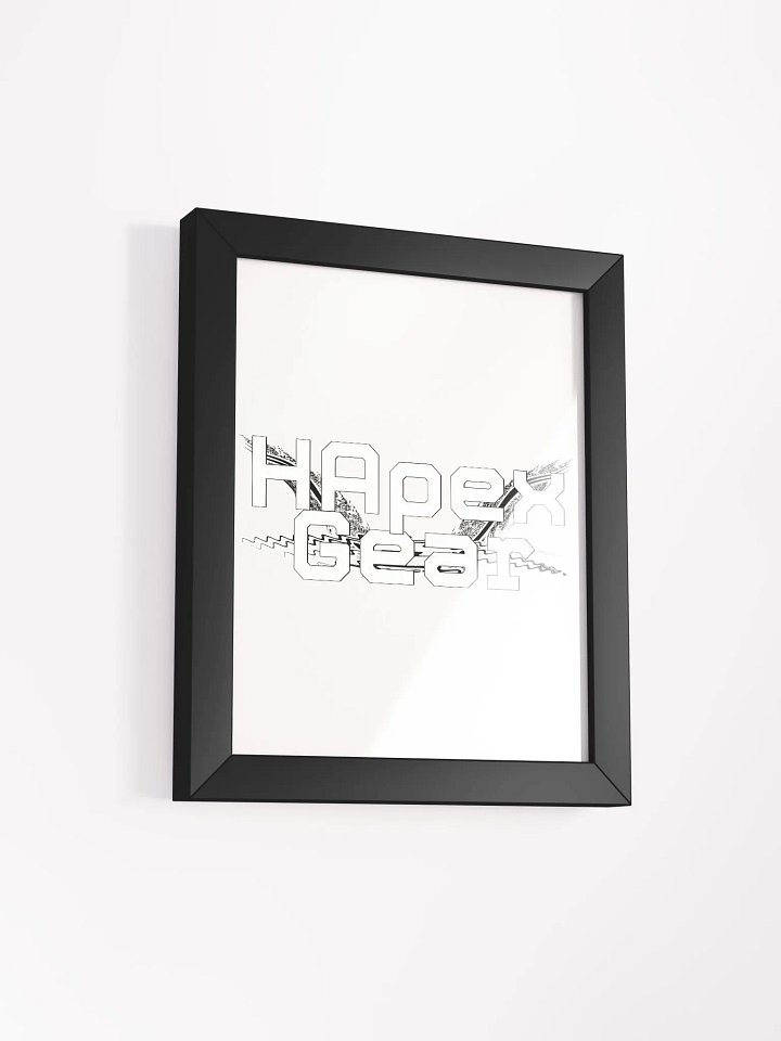 Framed - High-Quality Matte Poster - White HApex Gear Black Logo product image (2)
