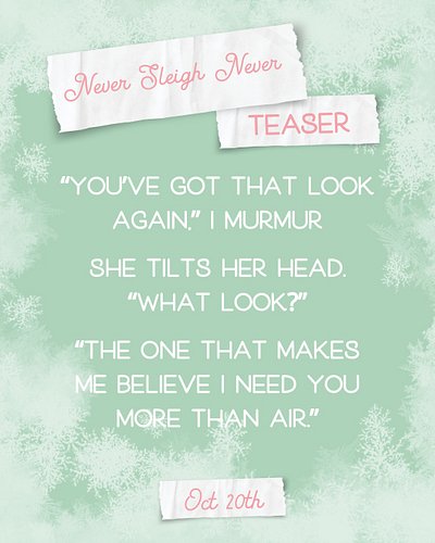 “You’ve got that look again,” I murmur
She tilts her head. “What look?”
“The one that makes me believe I need you more than a...