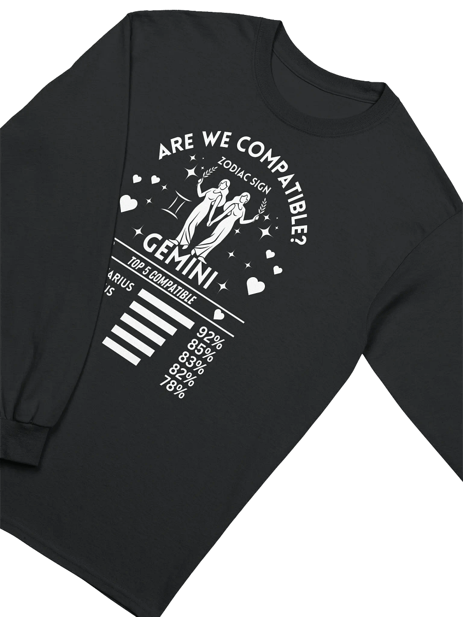 Gemini Zodiac Sign Romantic Compatibility - Gildan Ultra Cotton Unisex Long Sleeve T-Shirt - Dark Colors product image (3)