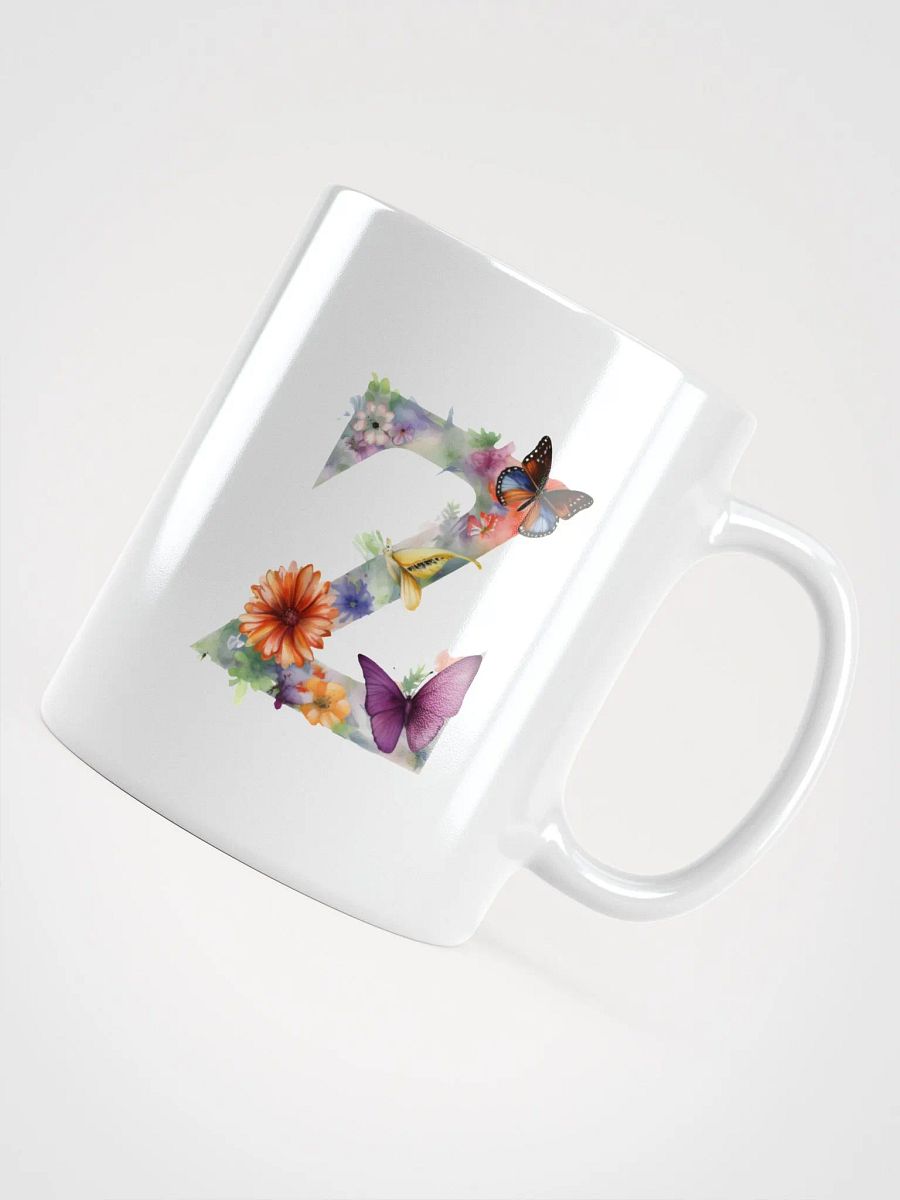 Letter Z Monogram Floral Fantasy White Glossy Mug product image (11)