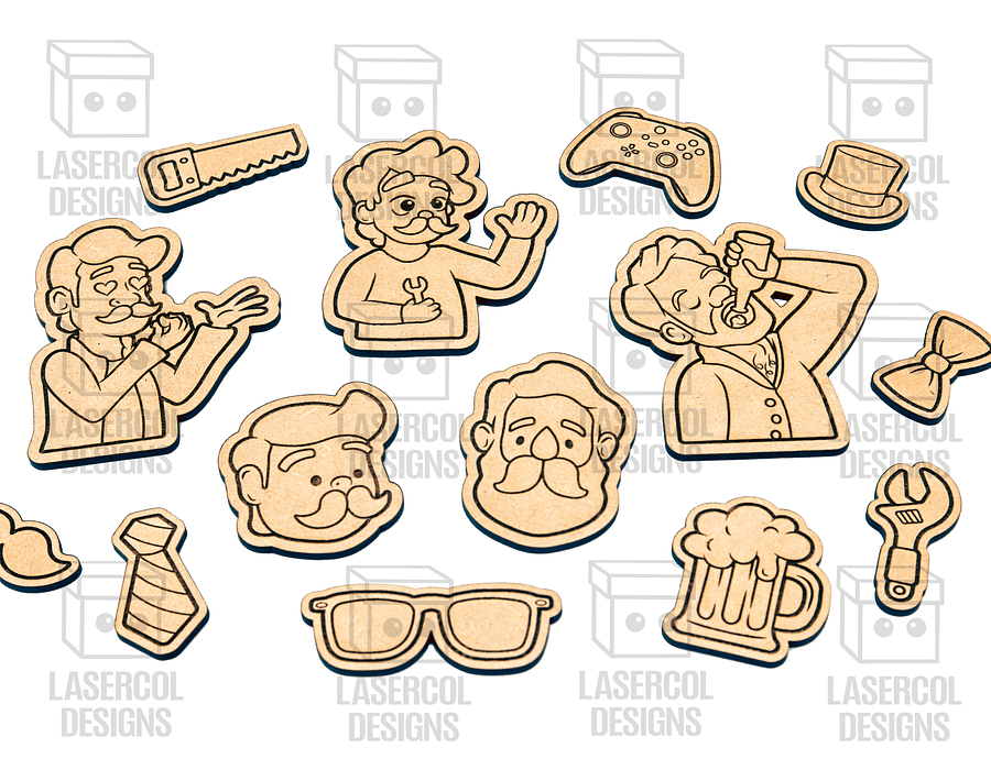 Father's Day Paint Kit DIY Cut Outs Set 1 - Laser Cut Files product image (10)