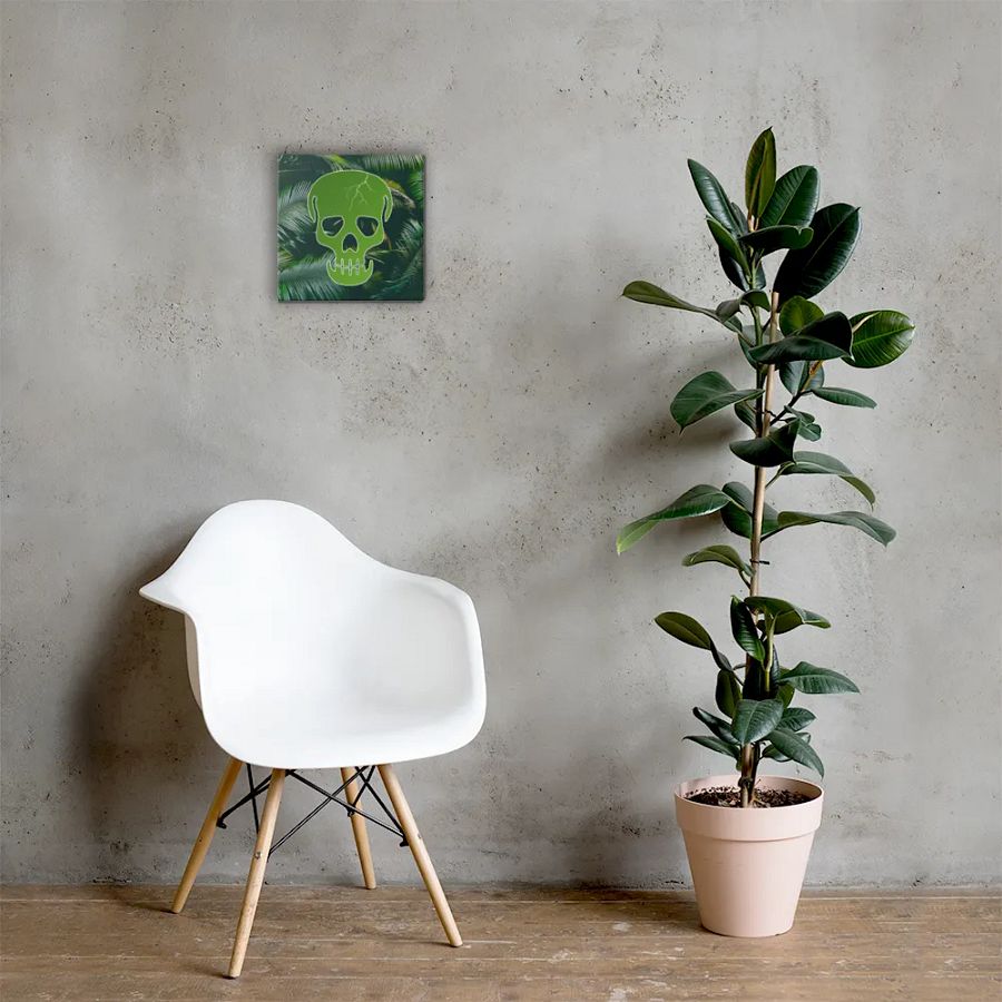 Endangered Species - Mexico - Tropical Mystery Green Skull Canvas Art product image (7)