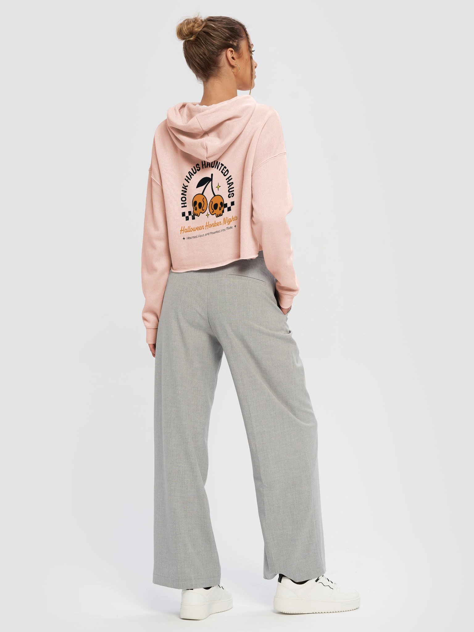 honk haus haunted haus printed cropped hoodie [pastel] product image (6)