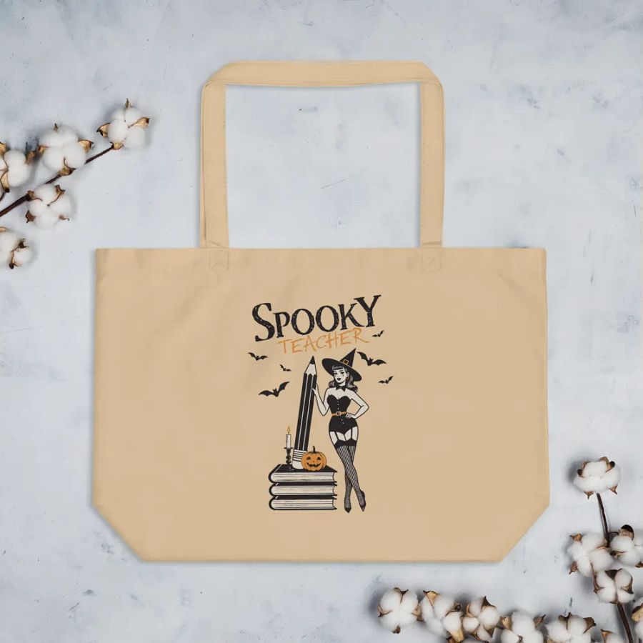 Spooky Teacher Organic Tote Bag product image (3)