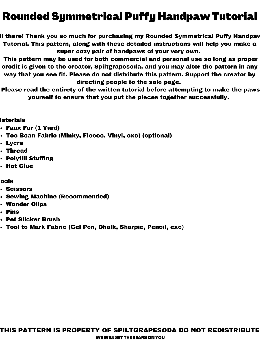 Standard Symmetrical Handpaw Pattern [PDF Download] product image (3)