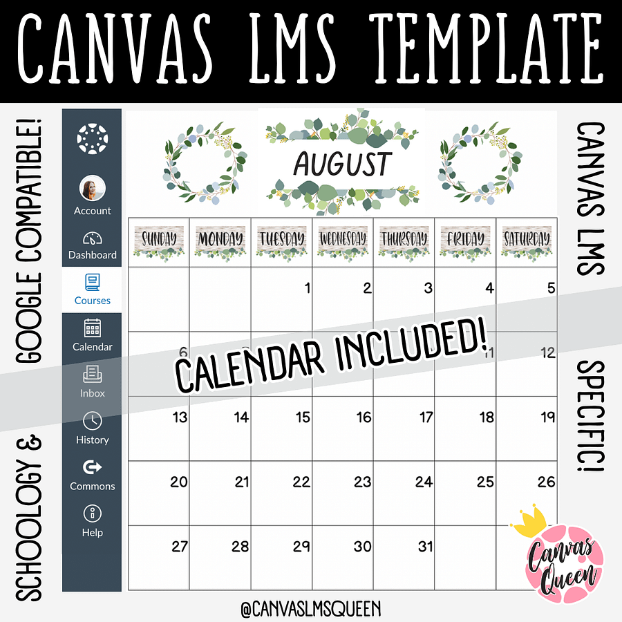 Canvas LMS Template - COURSE BUNDLE - Eucalyptus Farmhouse - 100% Customizable product image (6)