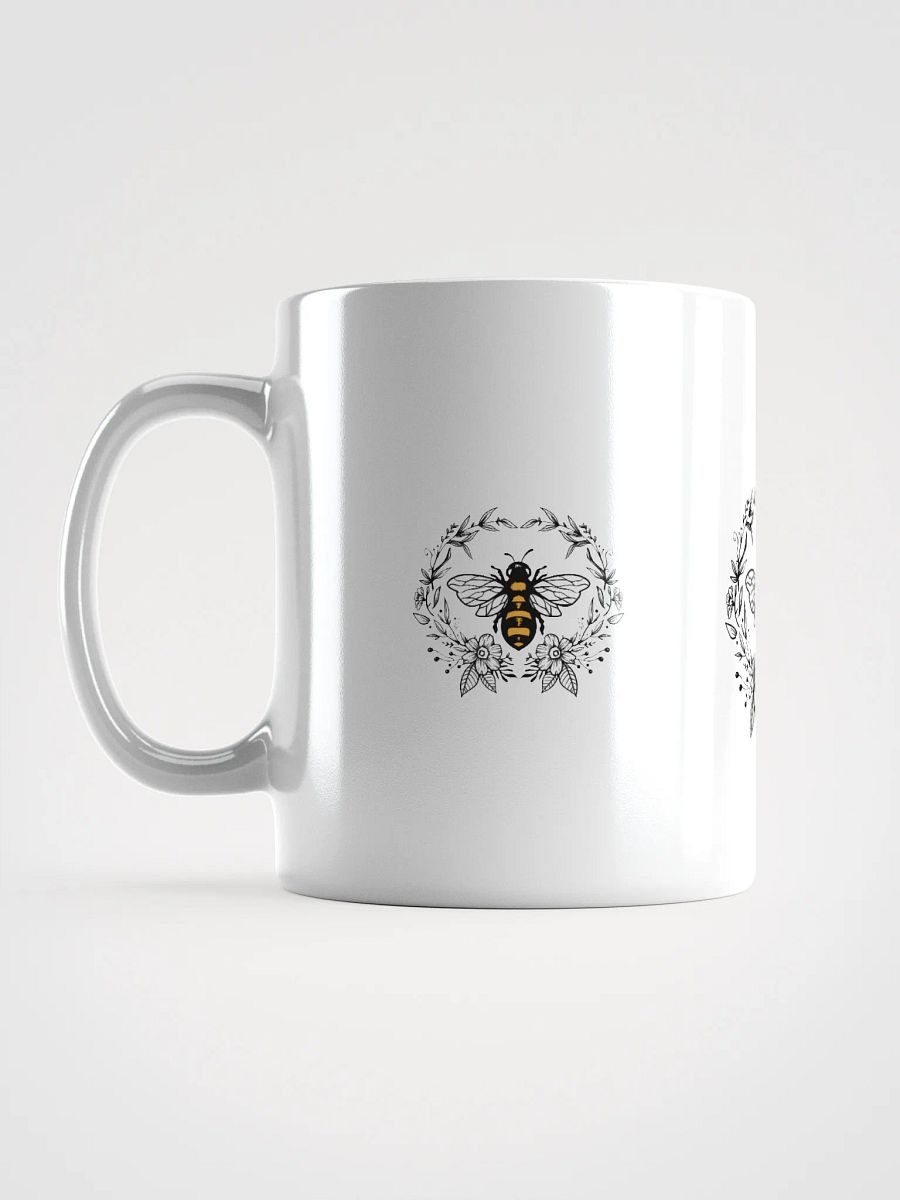 Floral Bee Trio White Glossy Mug product image (2)