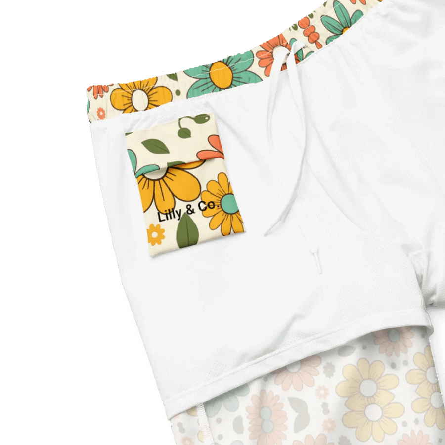 Retro Bloom Men’s Swim Trunks – Vintage Florals, Laid-Back Vibes product image (6)