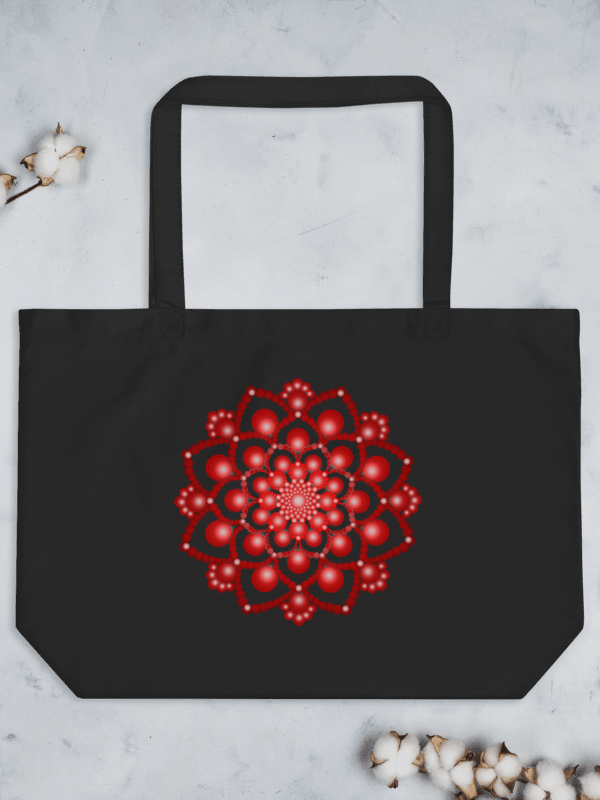 Red Dot Mandala Organic Cotton Tote Bag product image (3)