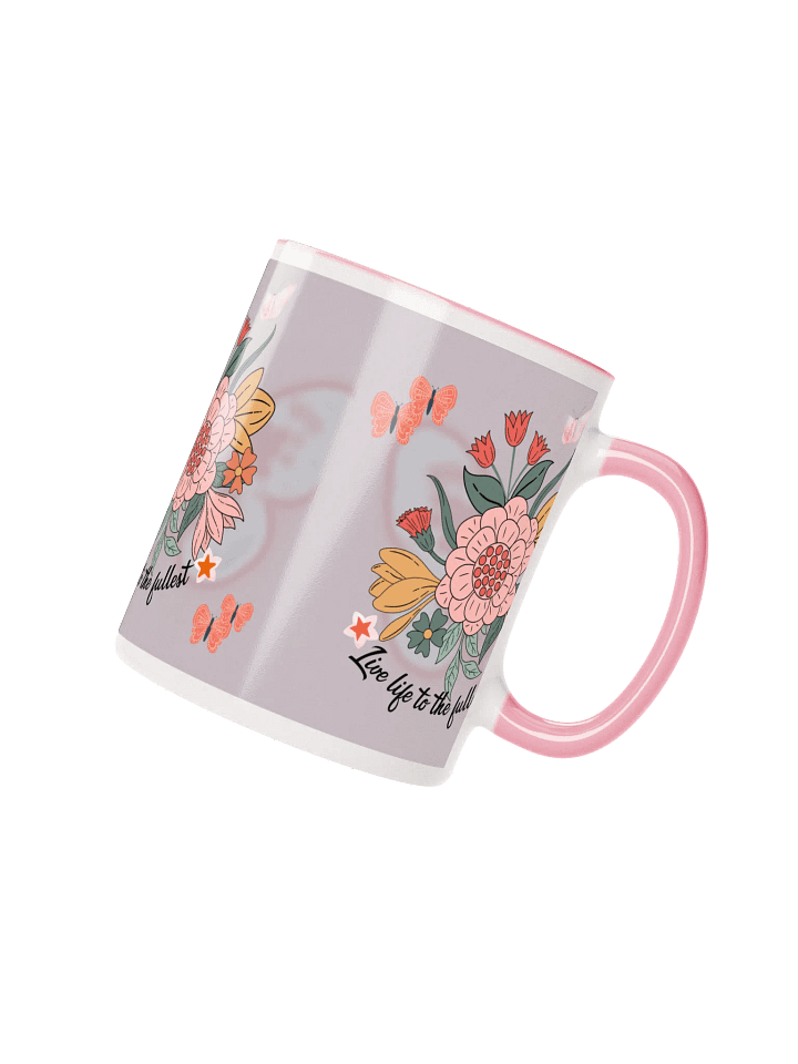 11 oz Floral Bliss Ceramic Coffee Mug with Handles. Reusable Drinkware for Home Office, Summer Gifts product image (2)