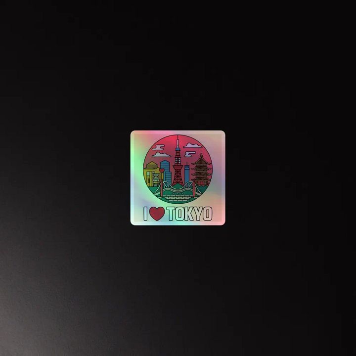 I love Tokyo Kiss-Cut Holographic Sticker Sheet product image (2)