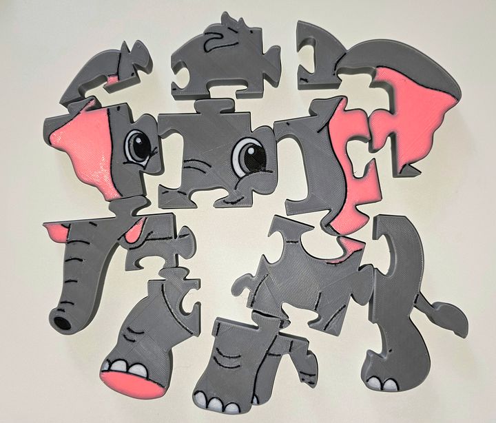 Elephant 3D Printed Jigsaw Puzzle– A Wild Adventure in Every Piece! product image (2)