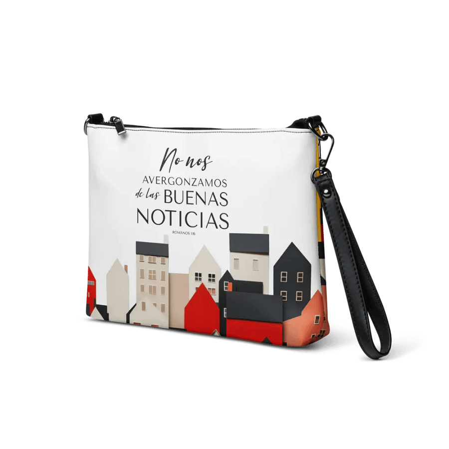 'No Nos Avergonzamos de las Buenas Noticias' Whimsical Village All-Over Print Crossbody Bag product image (8)