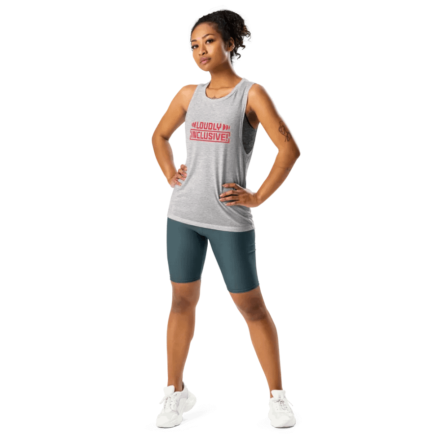 Grey Tank Top with Vibrant Pink product image (5)