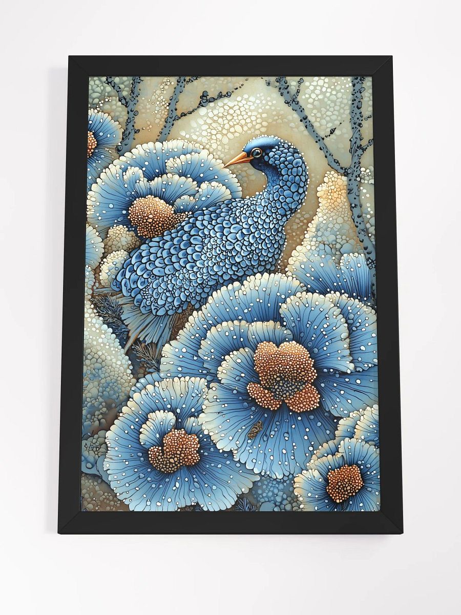 Azure Serenity: Fantasy Poster of a Mystical Forest Bird product image (4)