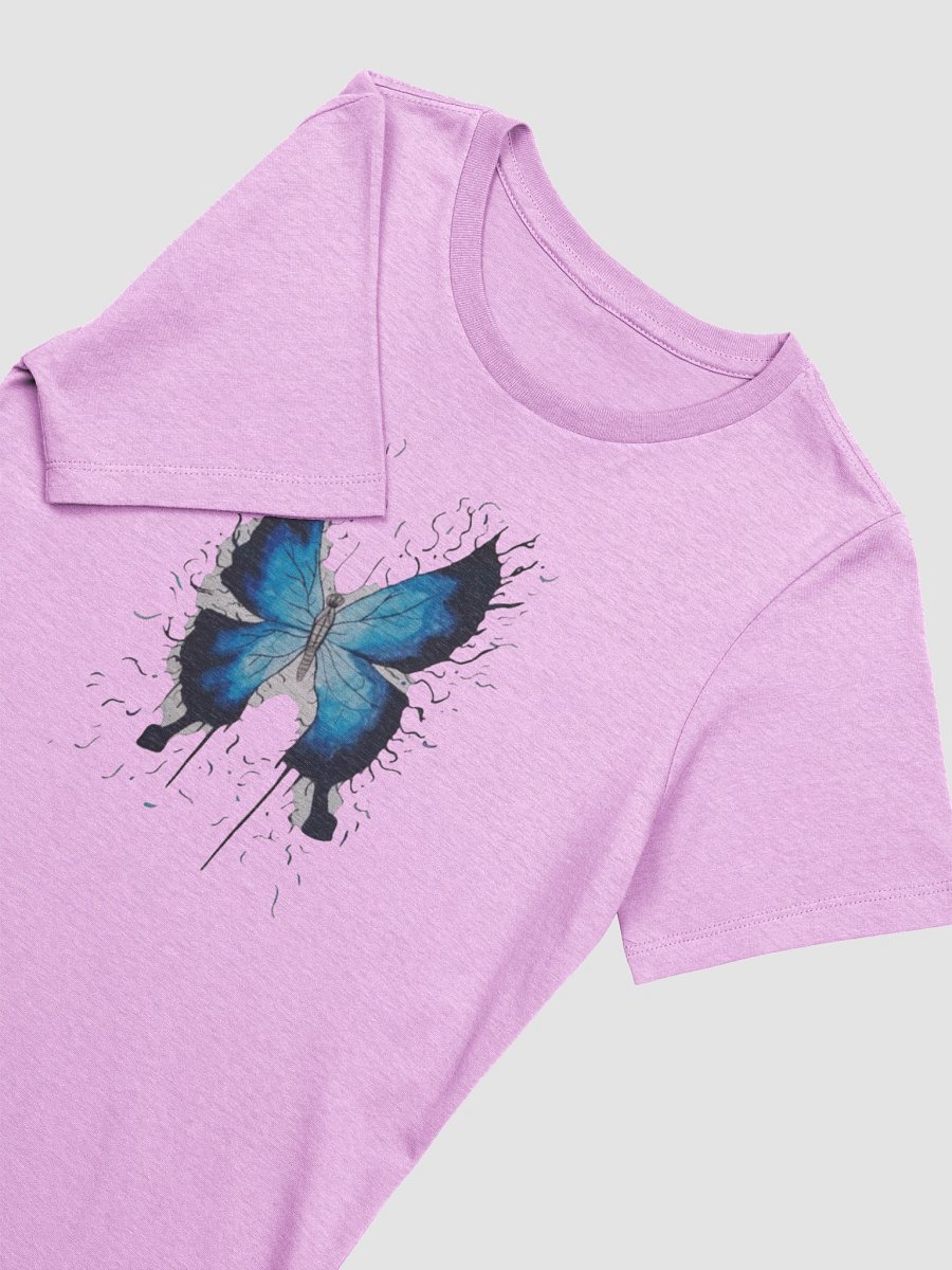 White Cat Blue Butterfly (art by Dina R.) watercolor painting - Women's Supersoft Relaxed-fit T-Shirt product image (8)