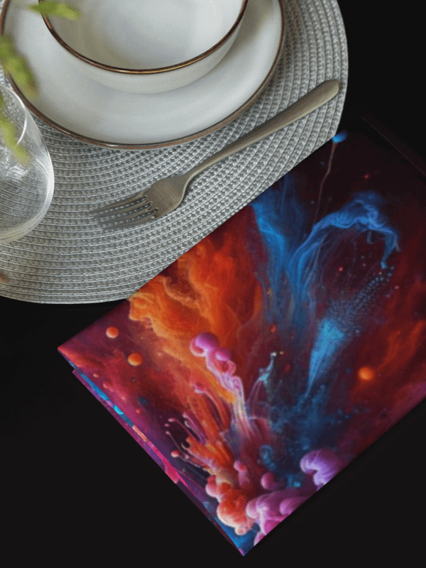 Cosmic Clouds Cloth Napkin Set | AI Design no purpose no freedom product image (5)