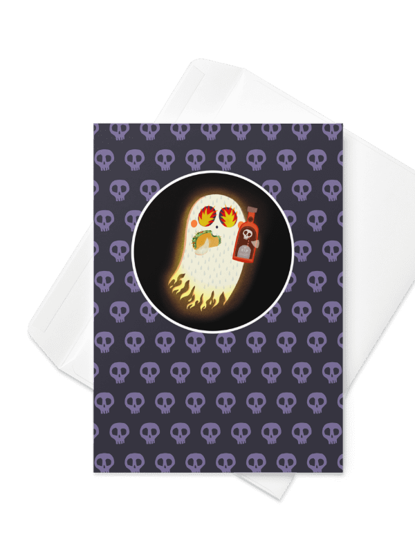 Little Ghost Hot Sauce Taco - Greeting Card product image (1)