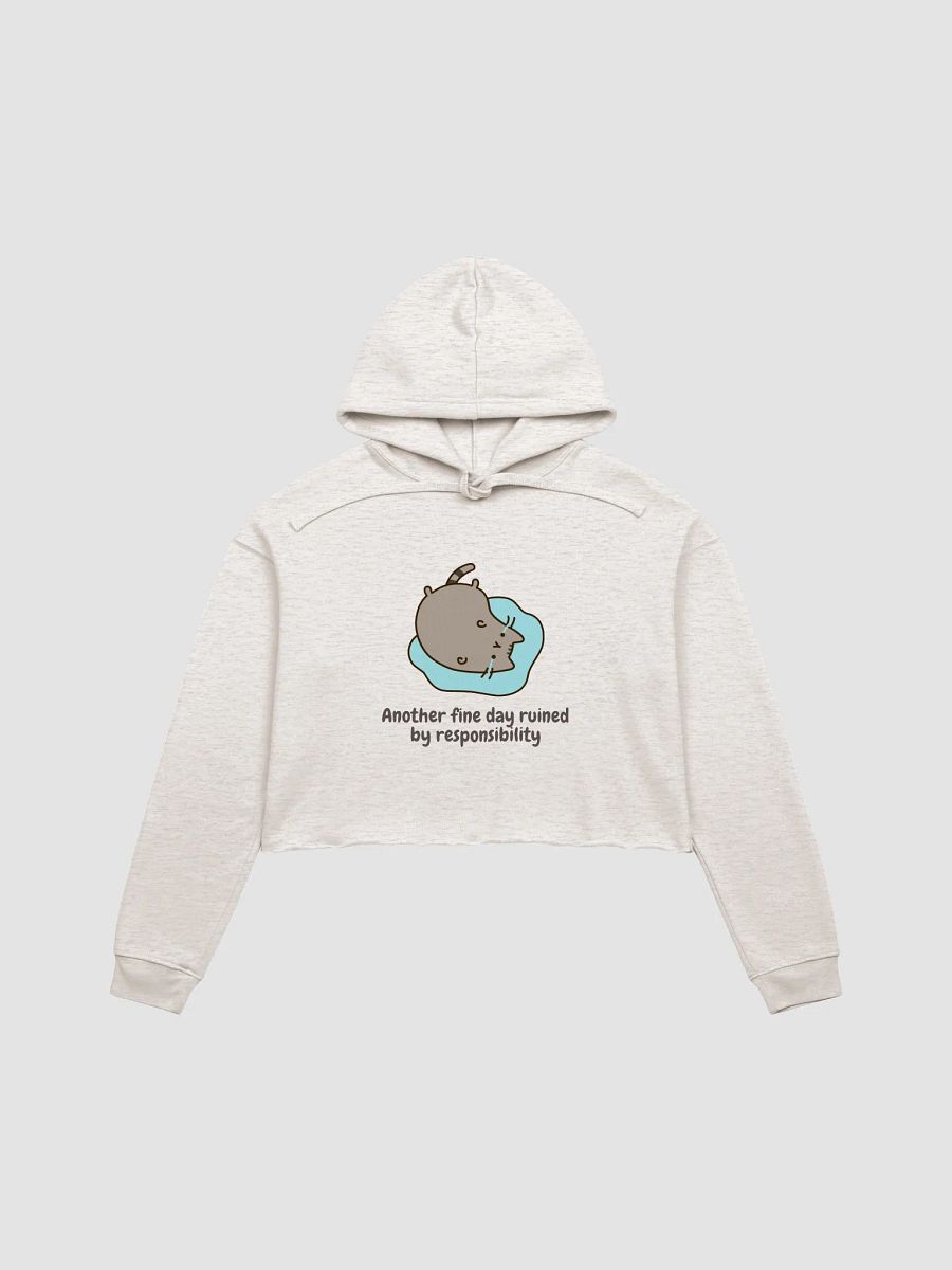 Meme Cat Crying Over Responsibility Crop Hoodie product image (2)