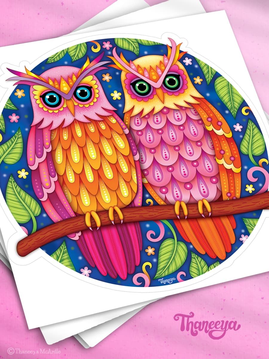 Two Owls Sticker product image (1)