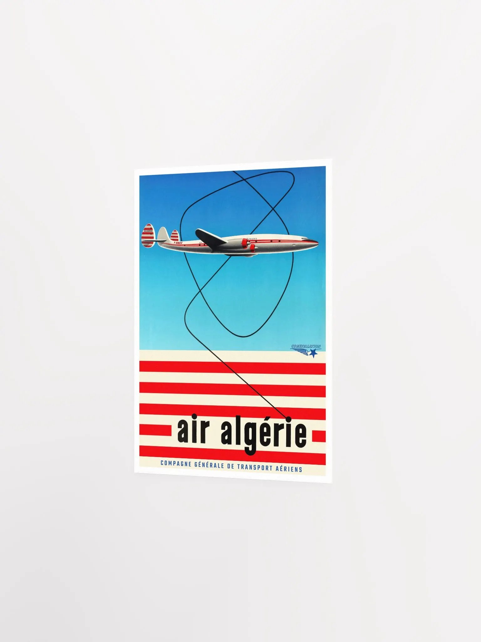 Air Algerie, Algeria, 1958 — retro vintage travel poster, retro travel art, retro travel wall art, airline poster, 50s poster product image (7)