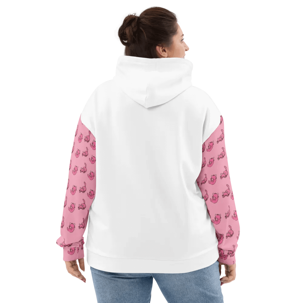 White and Pink Cat Paradise Hoodie product image (5)