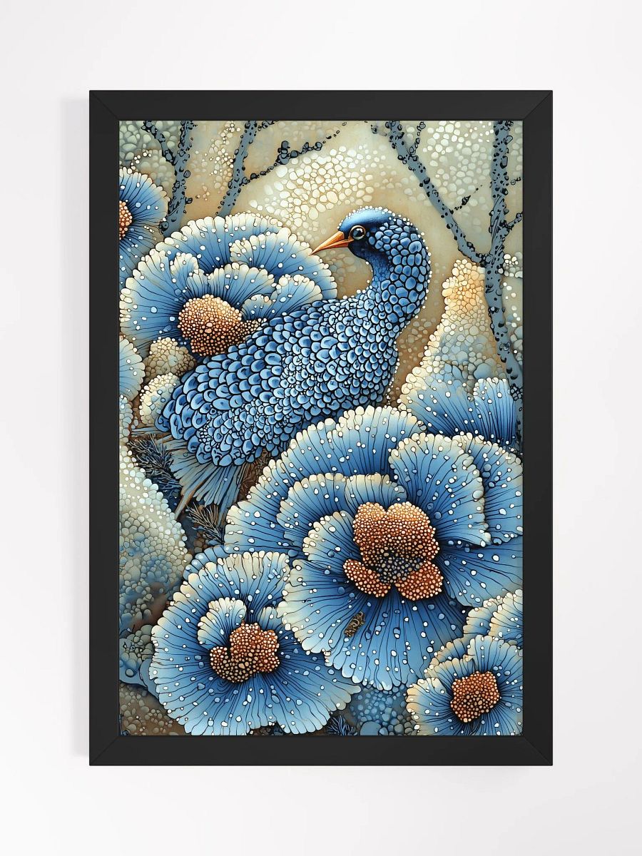 Azure Serenity: Fantasy Poster of a Mystical Forest Bird product image (1)