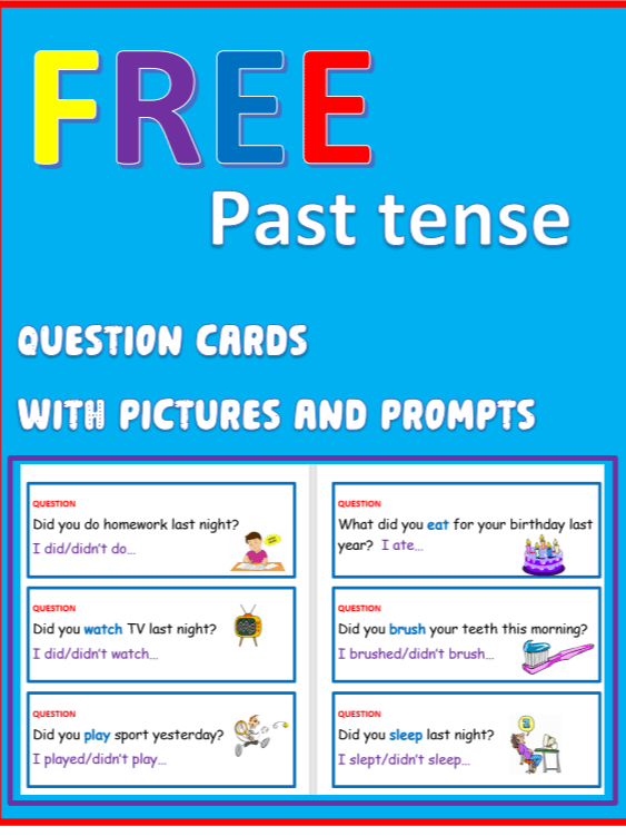 FREE download Past Tense Questions with Picture Cards product image (1)