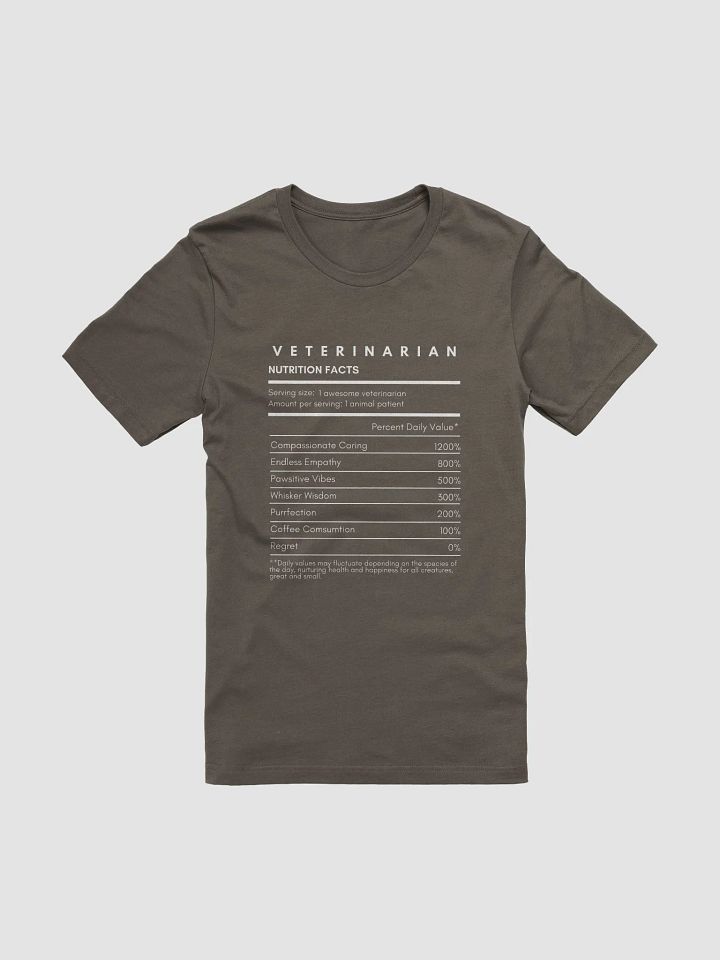 "Veterinarian Nutrition Facts" t-shirt (dark background) product image (1)