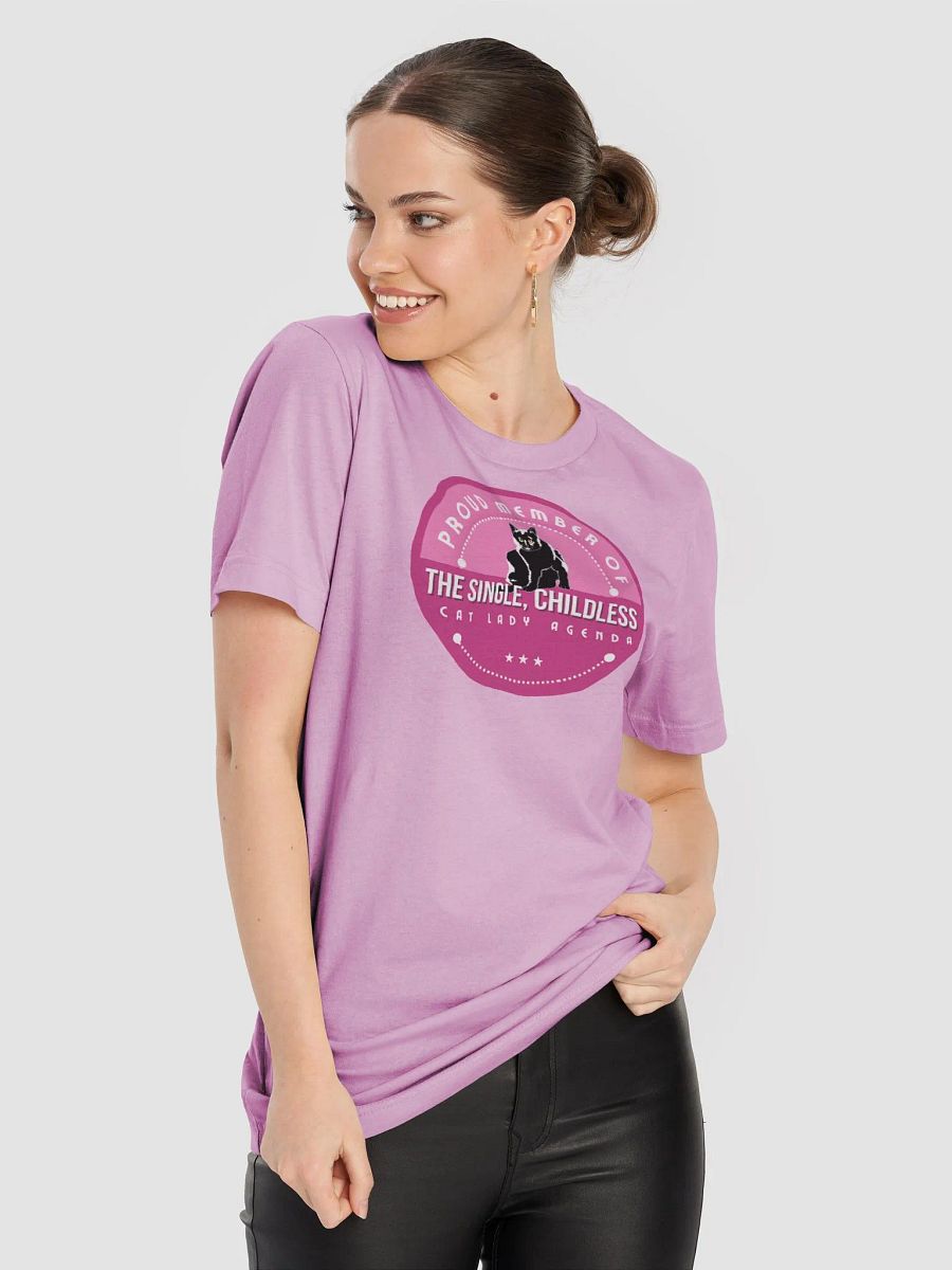 The Single, Childless, Cat Lady Agenda Pink logo: T-Shirt product image (8)