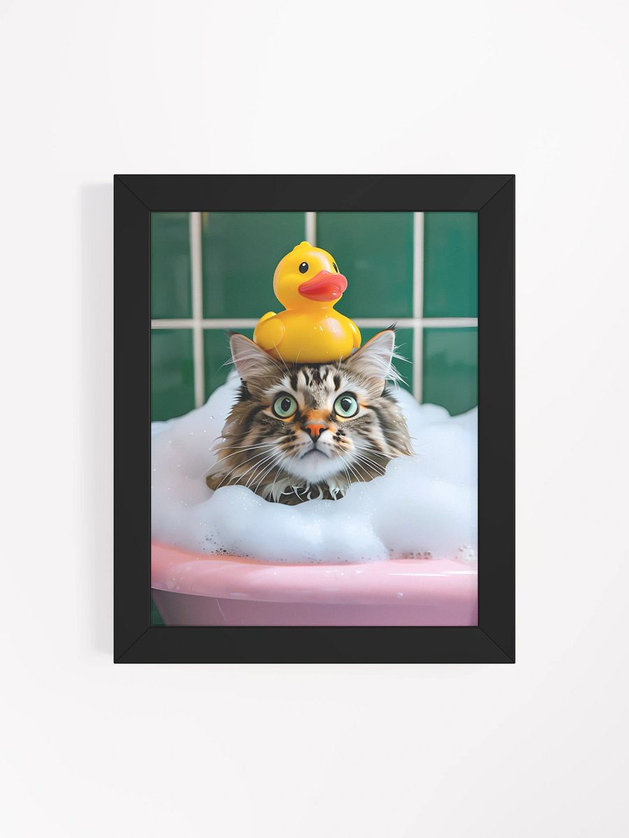 Surprised Cat in Bubble Bath Poster product image (5)