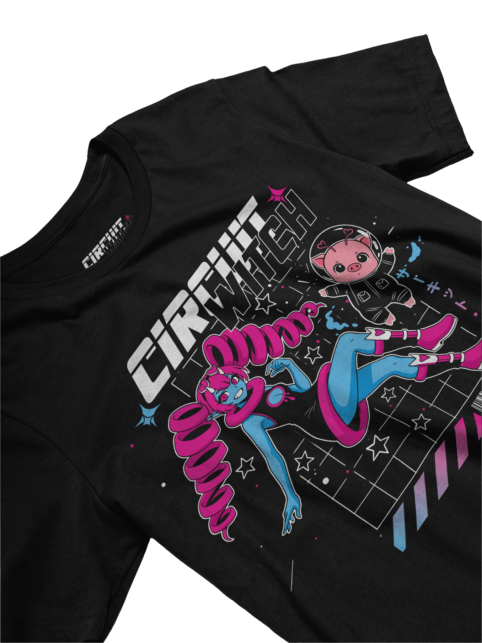 Circuit Witch & PuuPuu The Space Pig Cyberpunk Style - T-Shirt (S-5XL) product image (3)