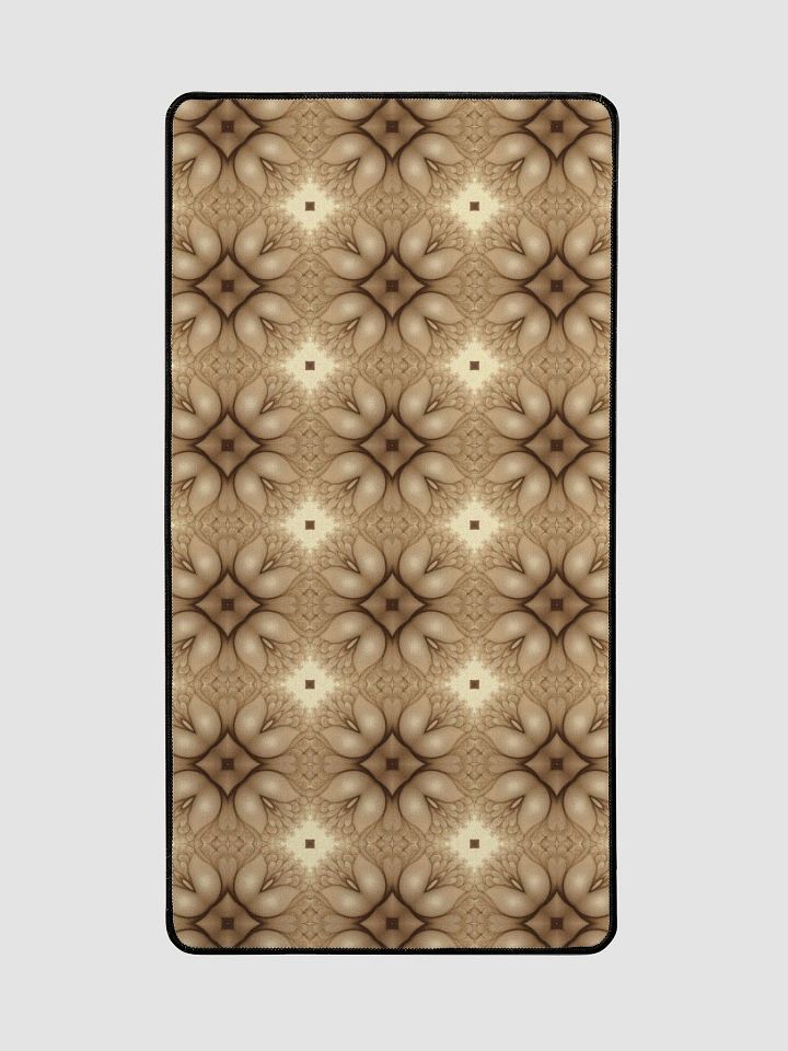Desk Mat (31.5x15.5 inches) - Brown and Beige Tulip Pattern product image (2)
