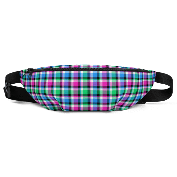 Magenta, Bright Green, and Blue Plaid Fanny Pack product image (2)