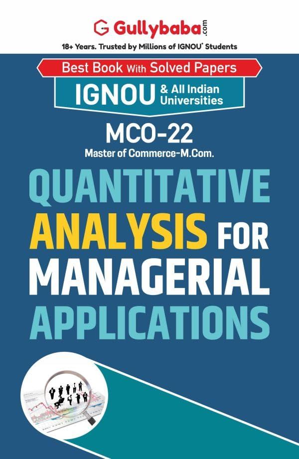 IGNOU MCO-22 Quantitative Analysis for Managerial Applications product image (1)