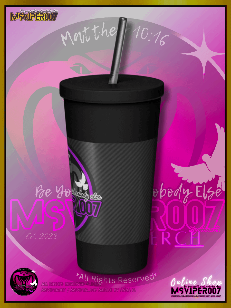 Tumbler - "MsViper_007™ Brand [purple/blk] - Support&Sport" Insulated Tumbler with a Straw By Anna H. product image (4)