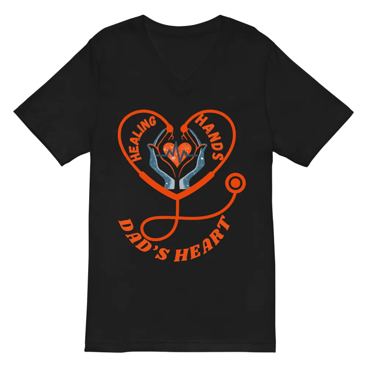 stethoscope, Healing Hands Dad's Heart V-Neck Tee product image (3)