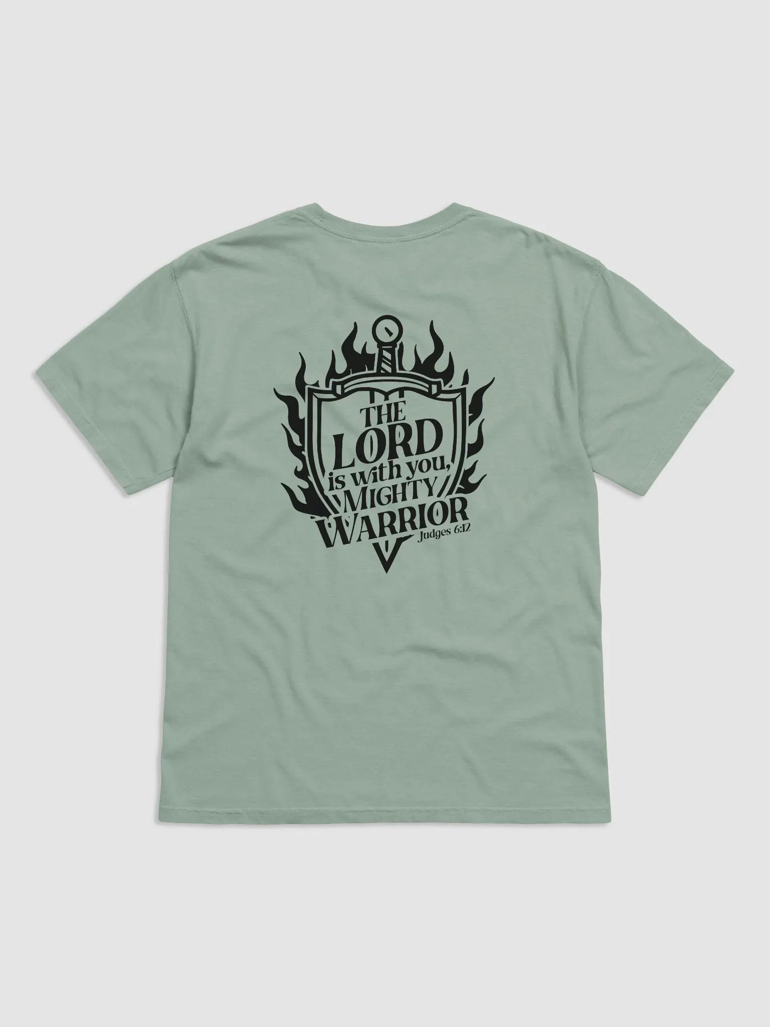 The Lord is With You Mighty Warrior Garment-Dyed T-Shirt product image (3)