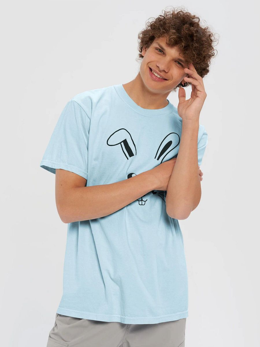 Cute Bunny Face Garment-Dyed Heavyweight T-Shirt, Unisex T-Shirt, Spring Apparel, Easter Gift, Animal Lover Tee, Cute Graphic Shirt product image (6)