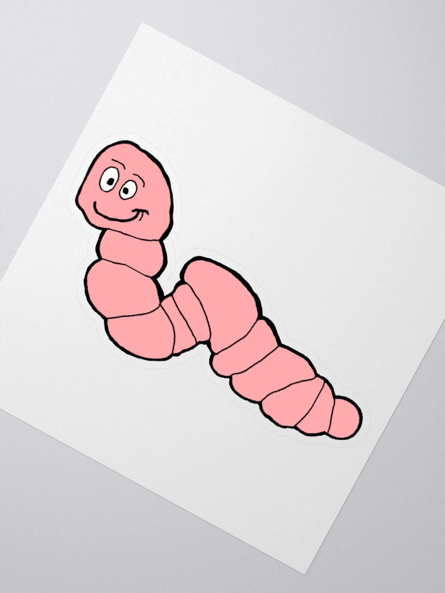 Cheerful Worm Kiss Cut Sticker product image (2)