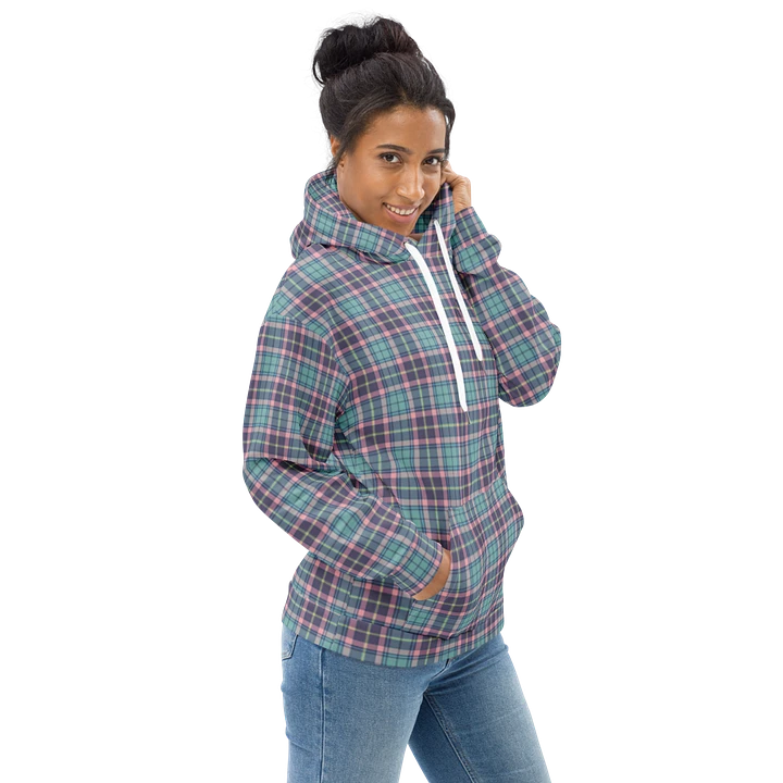 Light Green, Purple, and Pink Plaid Hoodie product image (1)