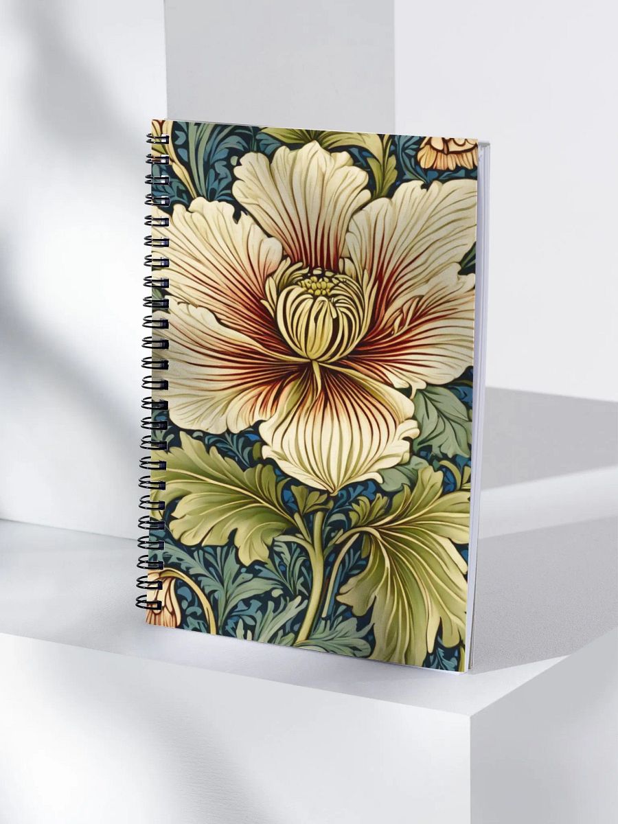 SPIRAL NOTEPAD WILLIAM MORRIS INSPIRED FLOWER product image (4)