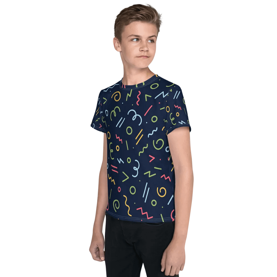 Energize Your Style with Abstract All-Over Print Youth Tee product image (3)
