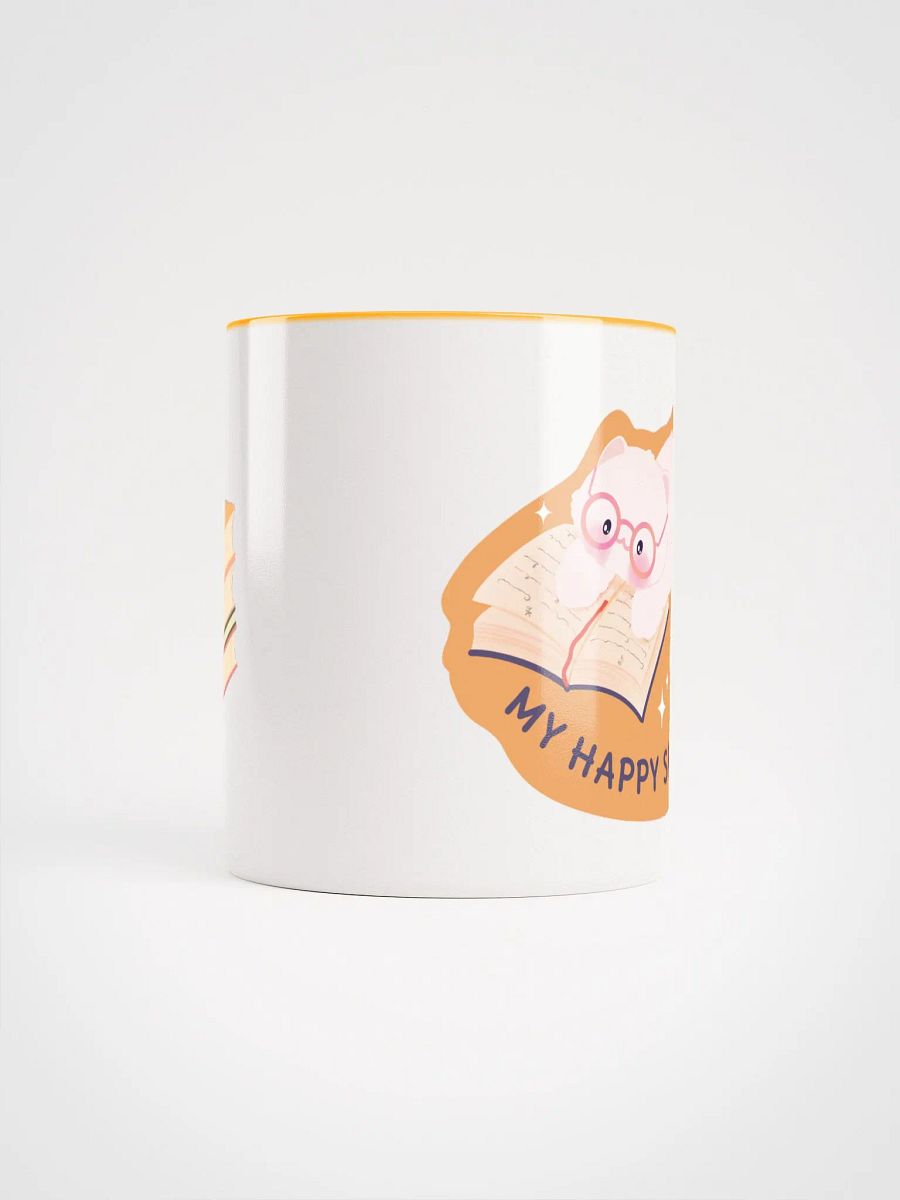 My Happy Space, Cat Reading Ceramic Mug product image (4)