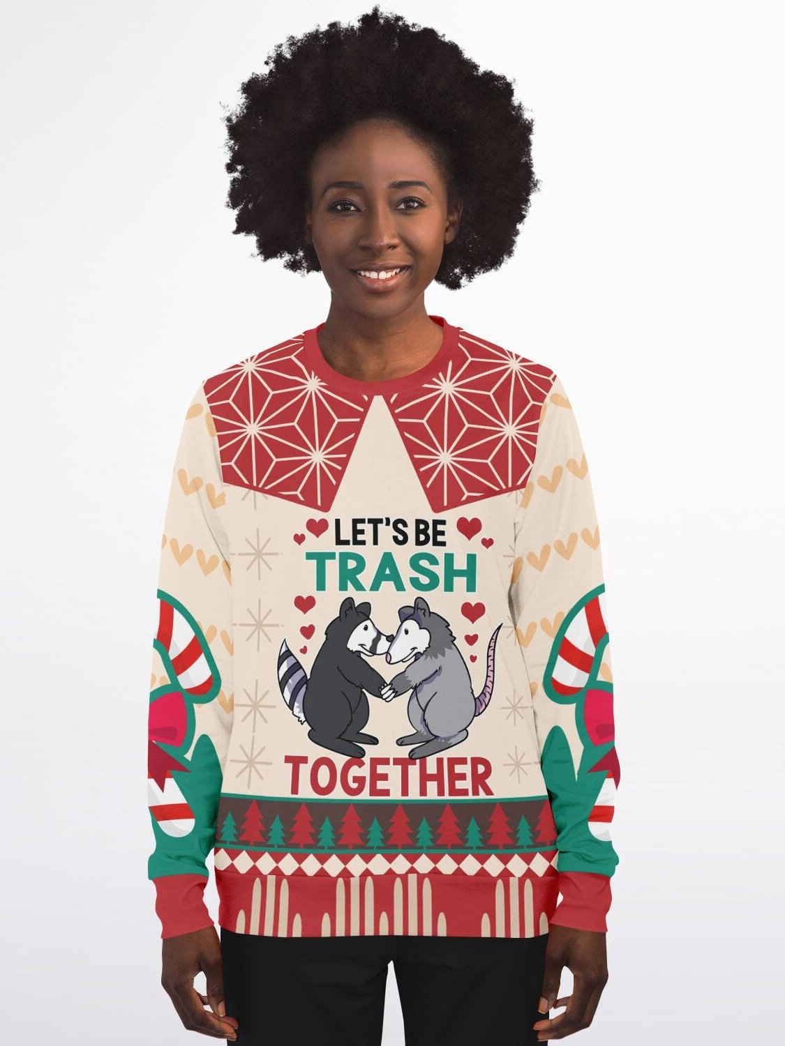 "Let's Be Trash Together" Possum Sweatshirt | Funny Couple Matching Sweater | Valentine's Day Gift | Opossum Love Winter Outfit product image (3)