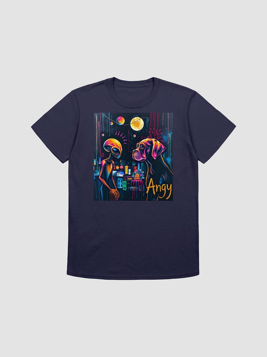 Psychedelic Alien and Dog Cityscape T-Shirt product image (1)