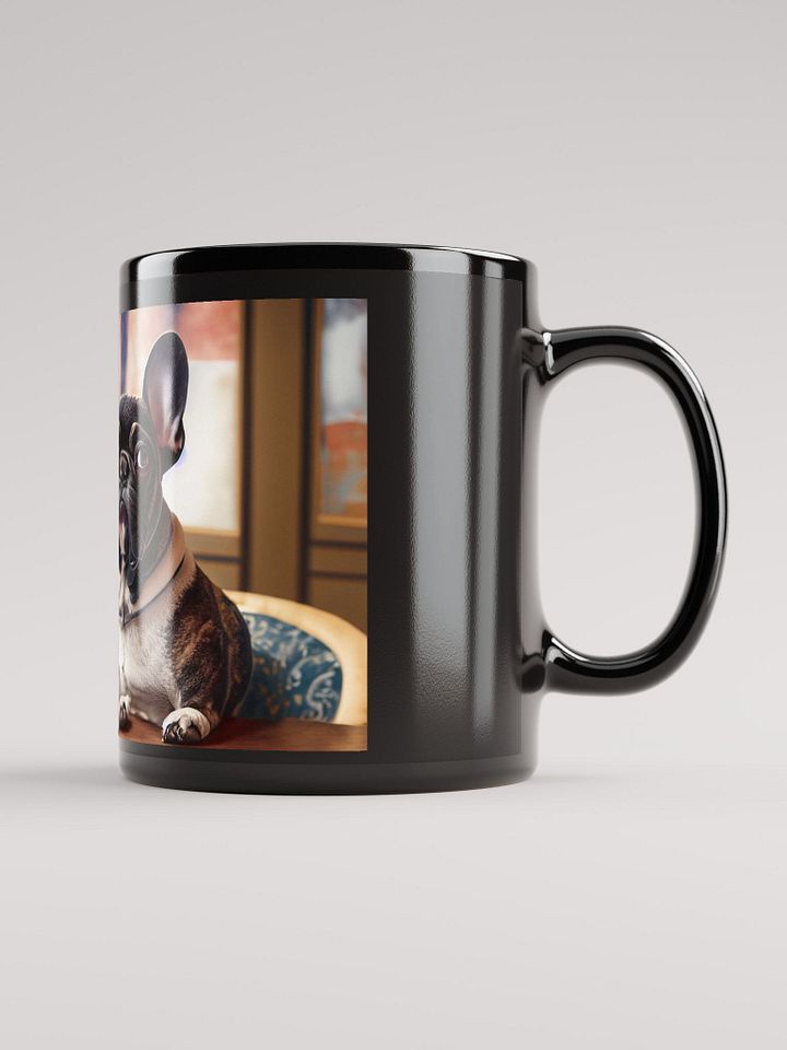 Sophisticated Sip: Black Glossy Mug with French Bulldog for Dog Lovers product image (2)