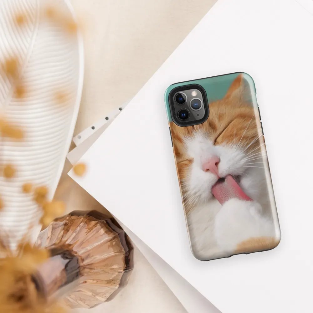 Lovable Cat Lick Bath Phone Case for Feline Fans product image (37)