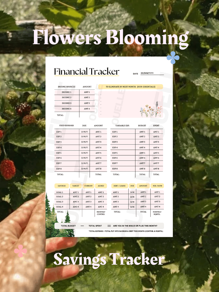 Flowers Blooming: Budget Planner (PDF & Template) product image (1)