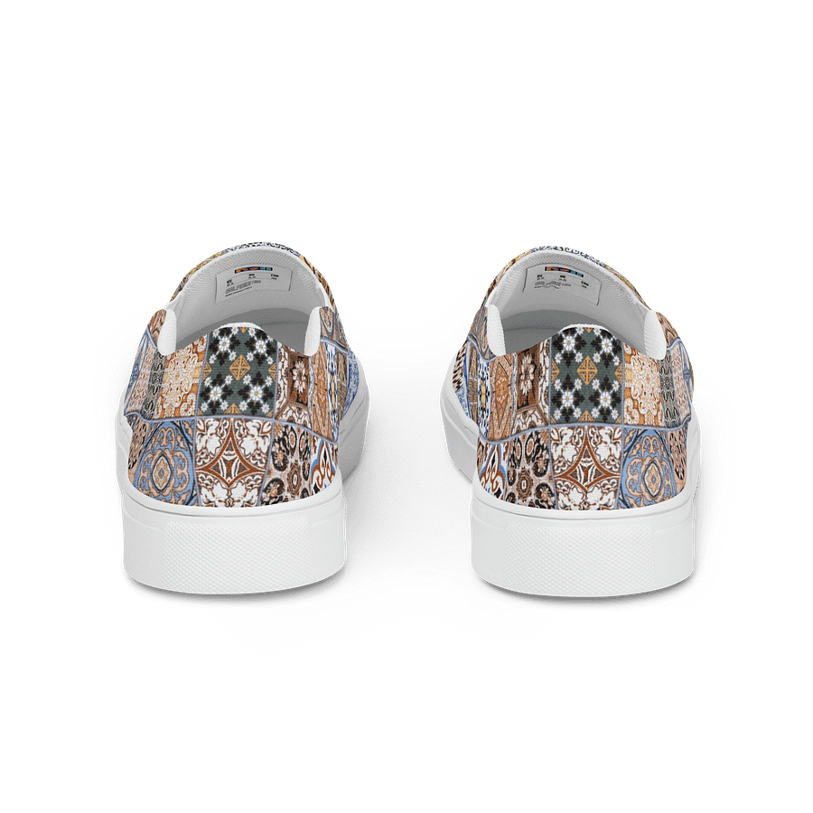 Eclectic Elegance Ceramic Tile Grid Men's Slip-On Canvas Shoes product image (4)